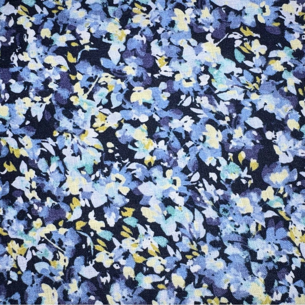 J. Jill Gorgeous Love Linen Floral Pattern Dress - Blue, White, Yellow Print. L - Picture 6 of 8